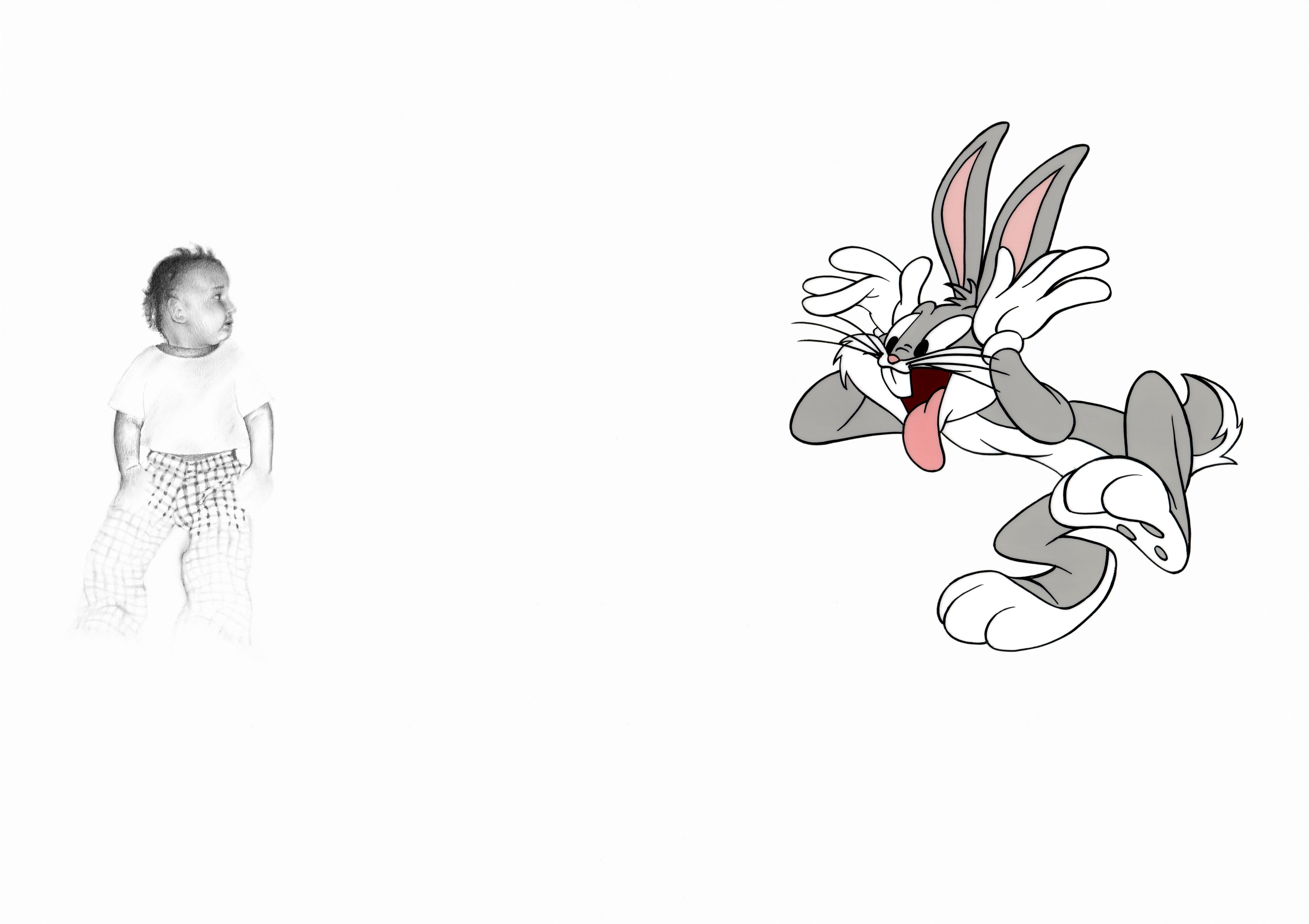 "Conejo" (FRAMED) Painting 14.5" x 20" inch by Antonio Pelayo

Medium: Pencil on Paper, Acrylic Ink &amp; Paint on Animation Acetate

Size: 12" x 17" inch
Size framed: 14.5" x 20" inch

Artist Antonio Pelayo, born in Glendale, California, and yet