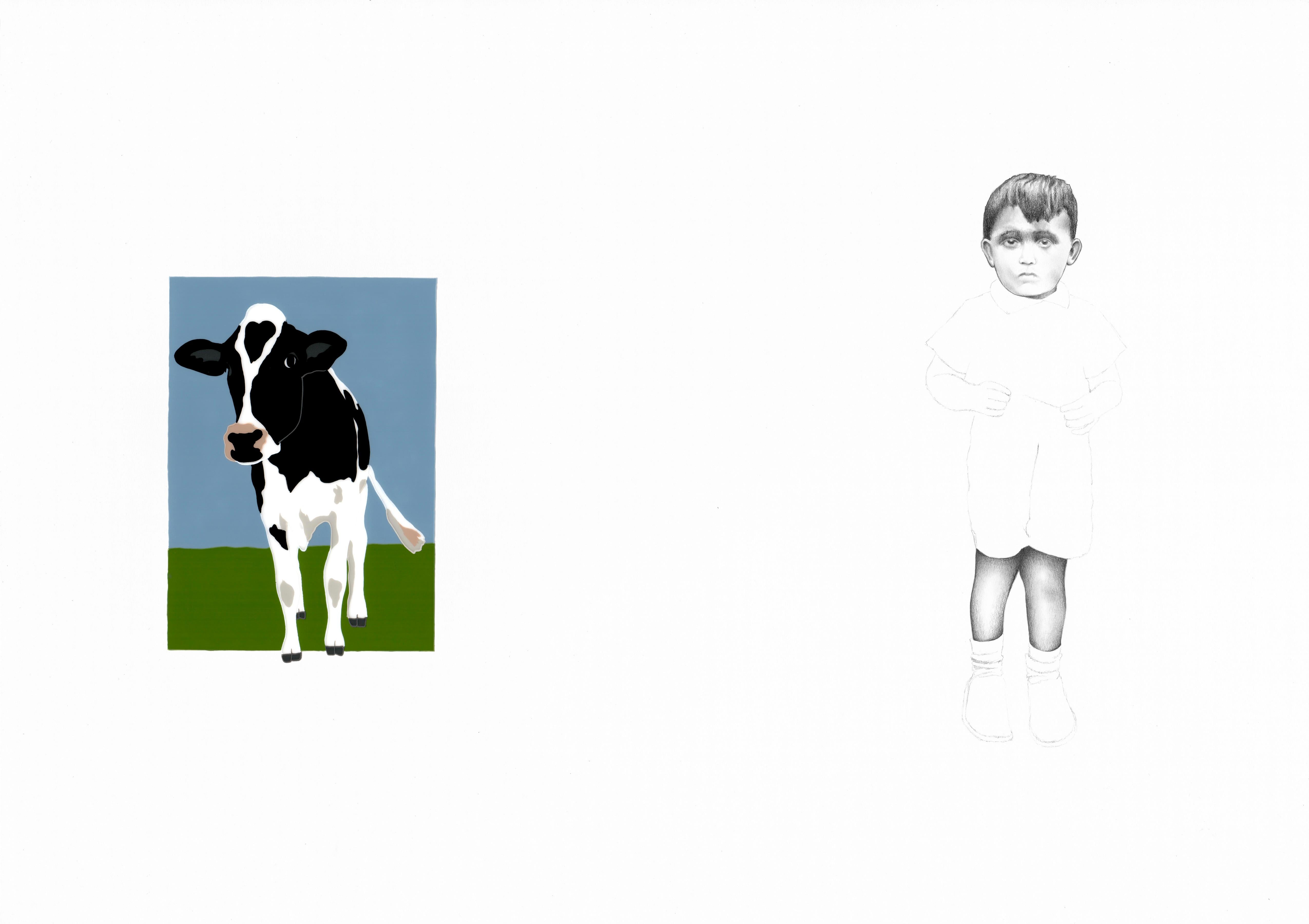 "La Vaca" (GERÄUMT) Gemälde 14,5" x 20" Zoll von Antonio Pelayo