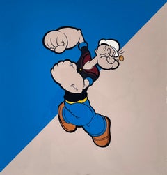"Popeye" Painting (FRAMED) 20" x 20" inch by Antonio Pelayo