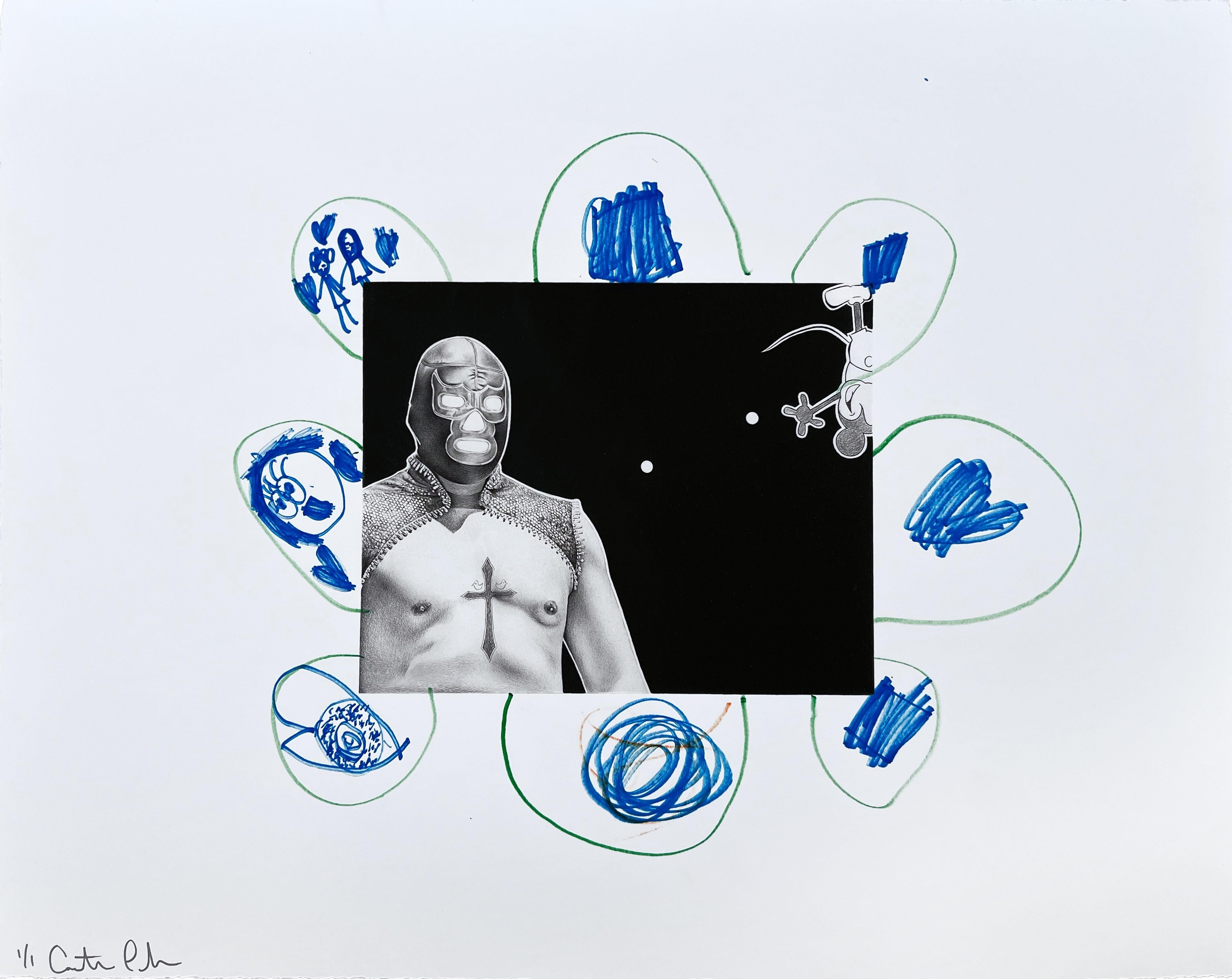 "WHY IS THE SKY BLUE?" (FRAMED) Painting 24" x 30" inch by Antonio Pelayo

Medium: Marker on paper

Size: 24" x 30" inch
Size framed: 27.5" x 34" inch

From Pelayo VS Pelayo exhibition:
The exhibition highlights the distinct yet intertwined creative