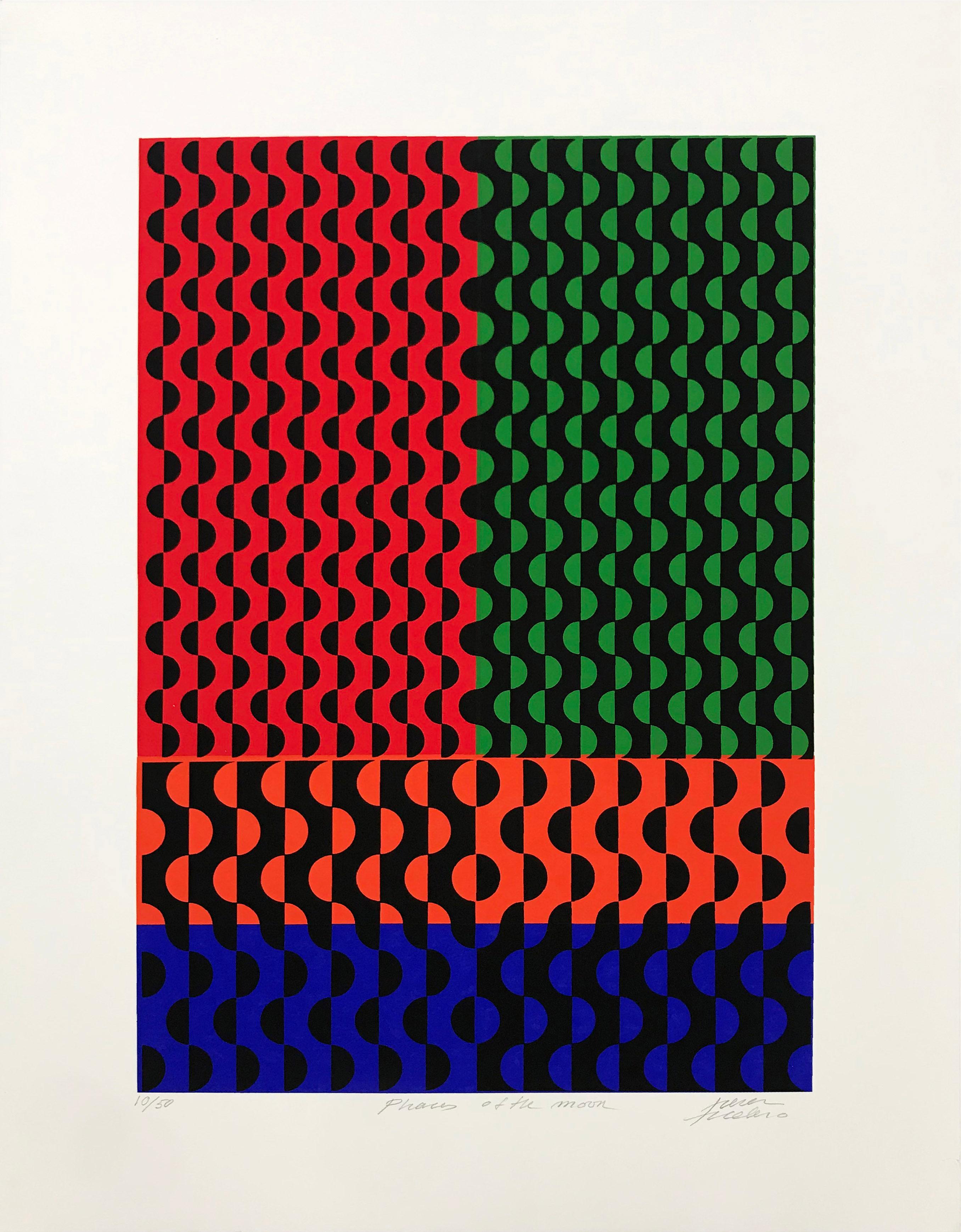 Phases of the Moon Serigraph, Abstract, Hand Signed, Edition of 50, 1990