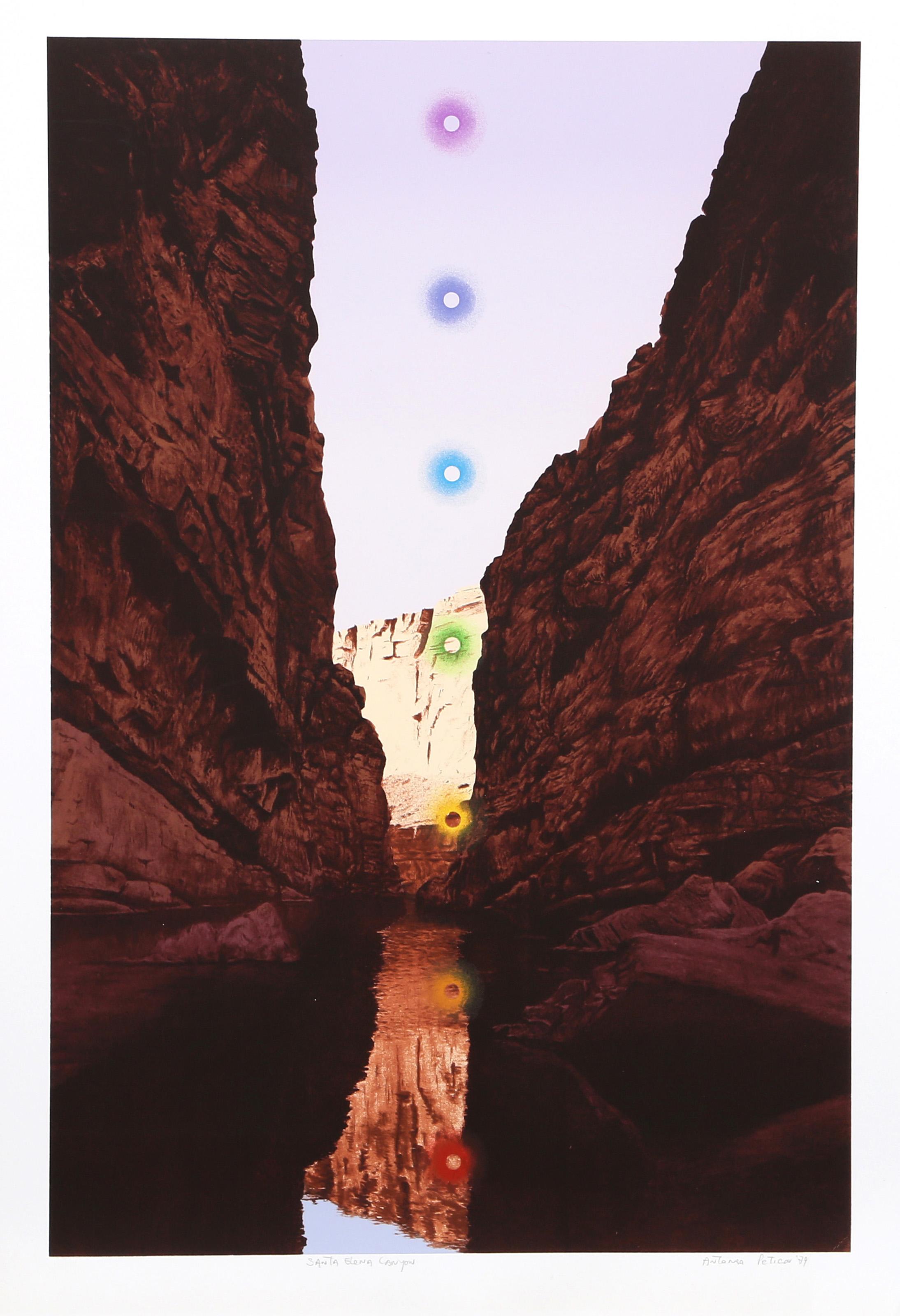 Santa Elena Canyon, Surrealist Screenprint by Antonio Peticov