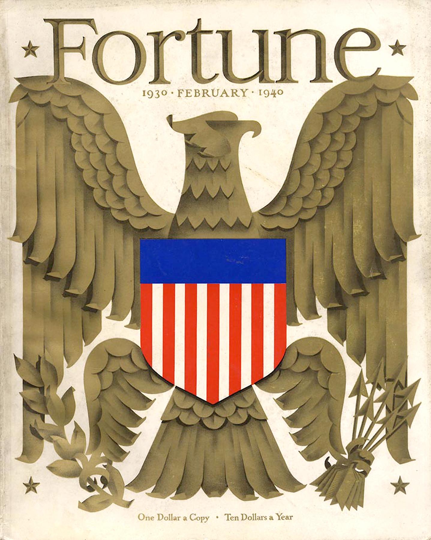 Amerikanische Eagle Fortune Magazin-Cover- Illustration  ( abwechselnd ) (Art déco), Painting, von Antonio Petruccelli