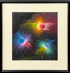 Colliding Atoms Illustration Published Life Mag Mid-Century Modern Atomic Space