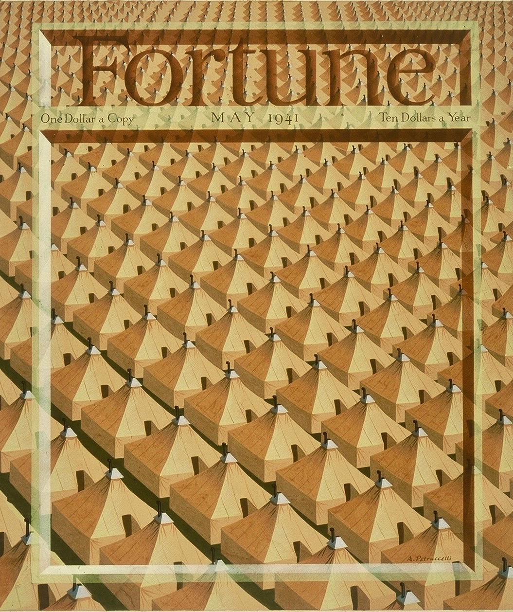 Couverture du magazine Fortune publiée en 1941 Illustration Scène américaine précisionniste