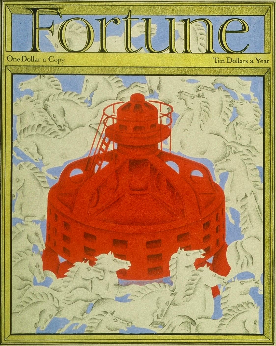 Original Painting. Fortune Cover. Sept 1933 Illustration American Modern WPA Era