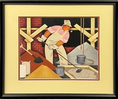 House Beautiful Cover Proposal. American Scene Social Realism Industrial WPA