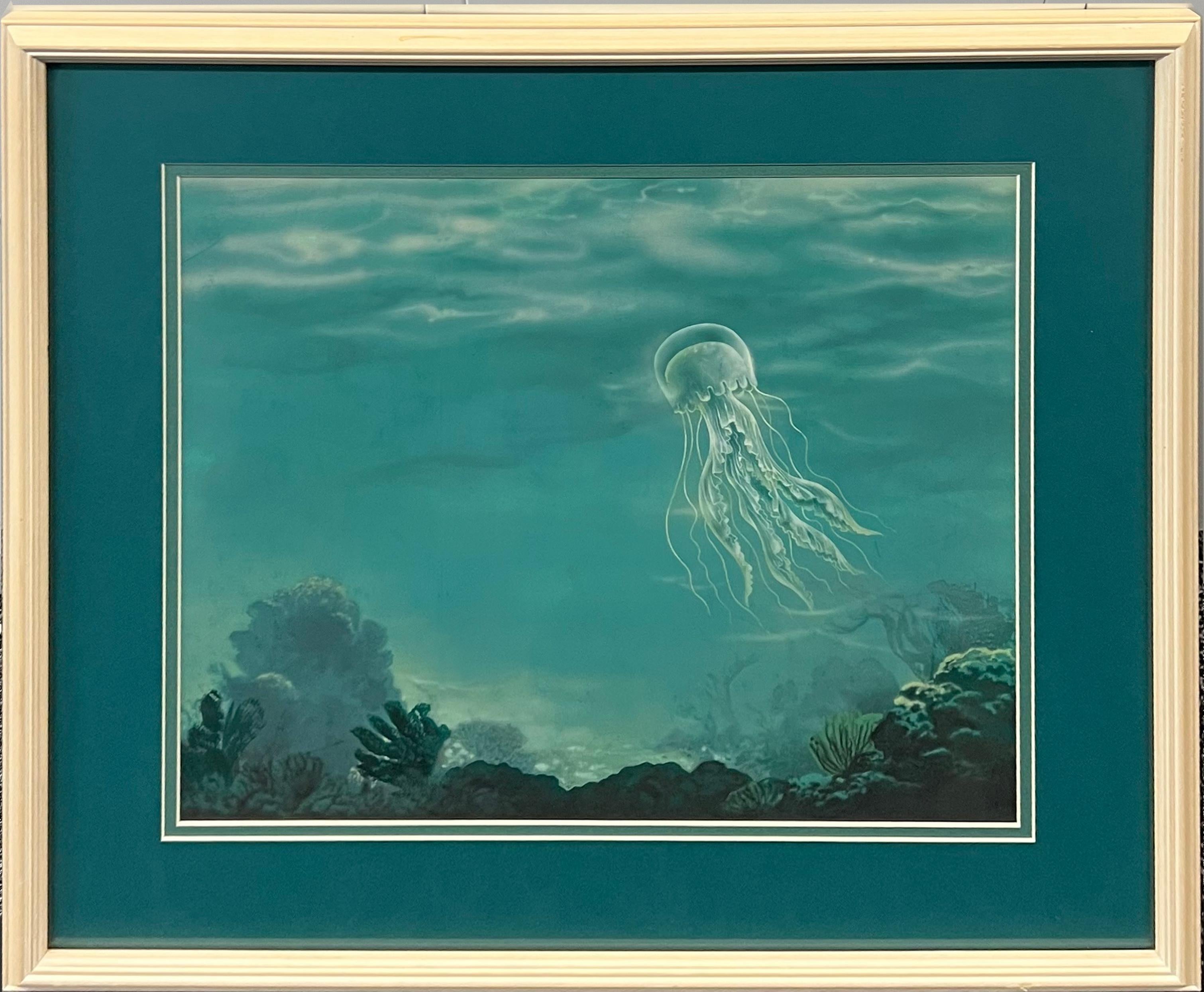 Jellyfish Life Magazine Illustration Published 1955 Realism Modern Mid Century - Art by Antonio Petruccelli