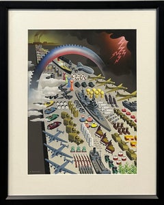 Original Painting. Fortune Cover 1945. American Scene Modern Illustration WWII