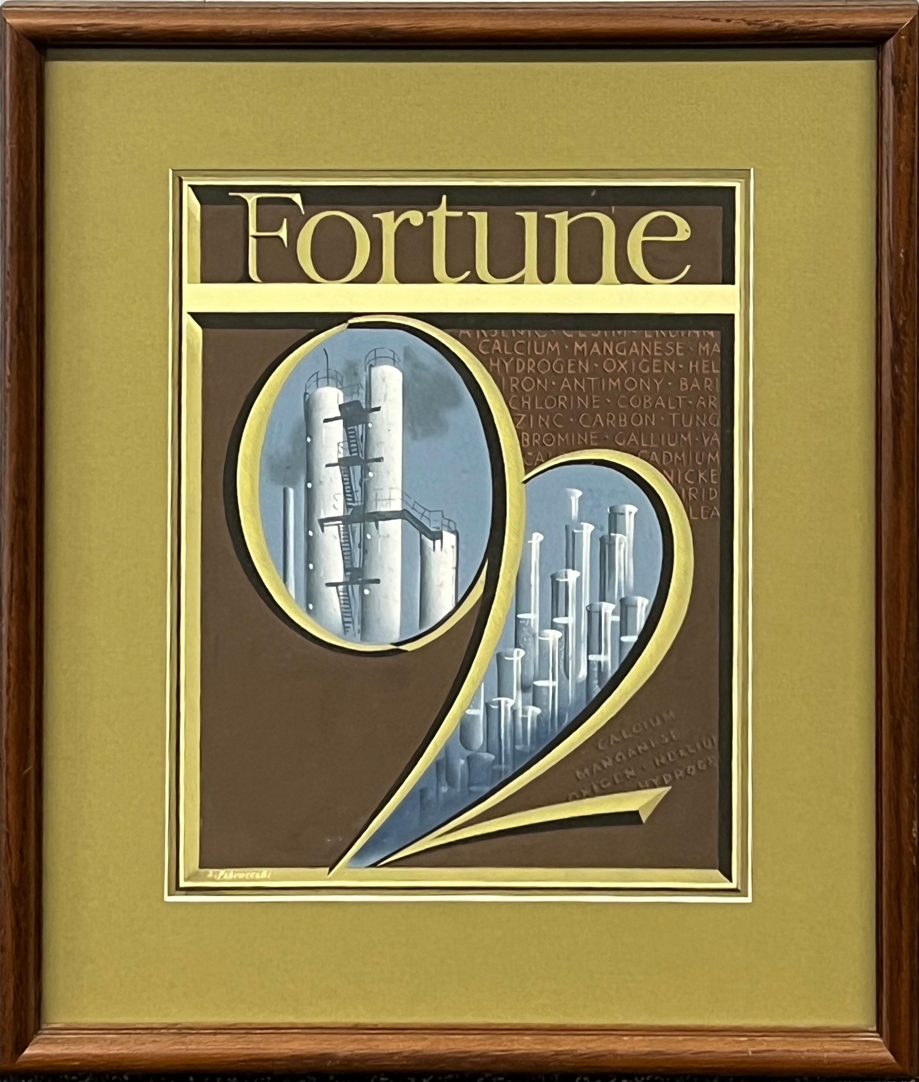 Peinture originale. Proposition de couverture Fortune Mag. Industrie américaine du milieu du siècle - Painting de Antonio Petruccelli