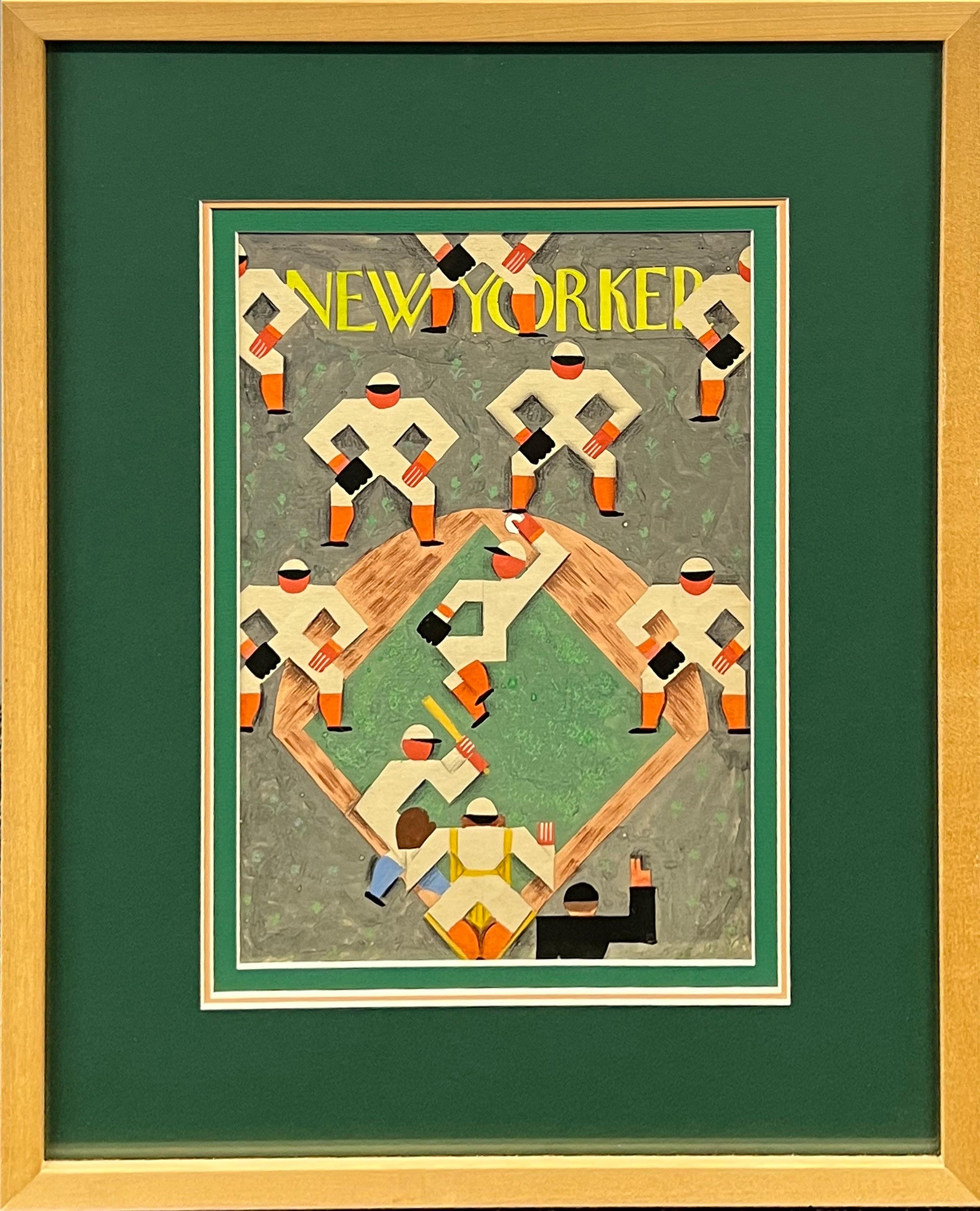 Original Painting. New Yorker Cover Proposal Baseball c. 1939 Modern Cubist Deco

Antonio Petruccelli (1907 - 1994)
Play Ball
New Yorker cover proposal, c. 1939
12 x 8 inches (sight)
Framed 18 1/2 X 14 3/4 inches
Gouache on board
Estate sticker