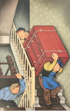 Original-Gemälde. New Yorker Magazine, veröffentlicht 1935, American Scene Modern, WPA