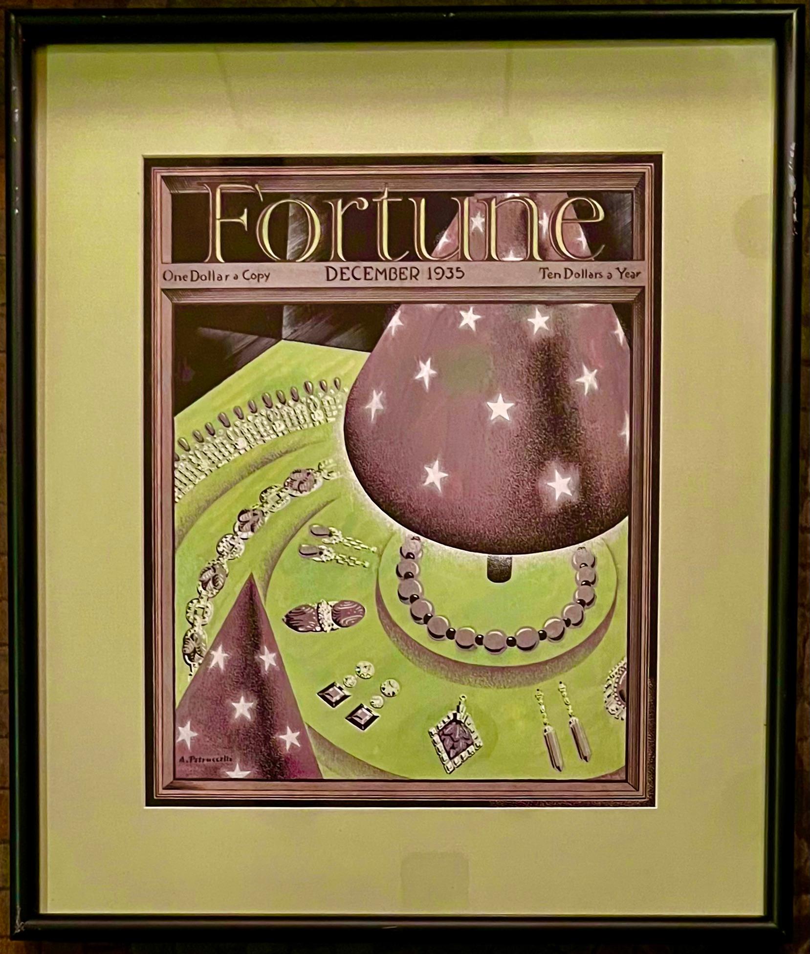 Original Painting Published Fortune Mag Cover 1935 Jewels Jewelry Illustration - Art by Antonio Petruccelli
