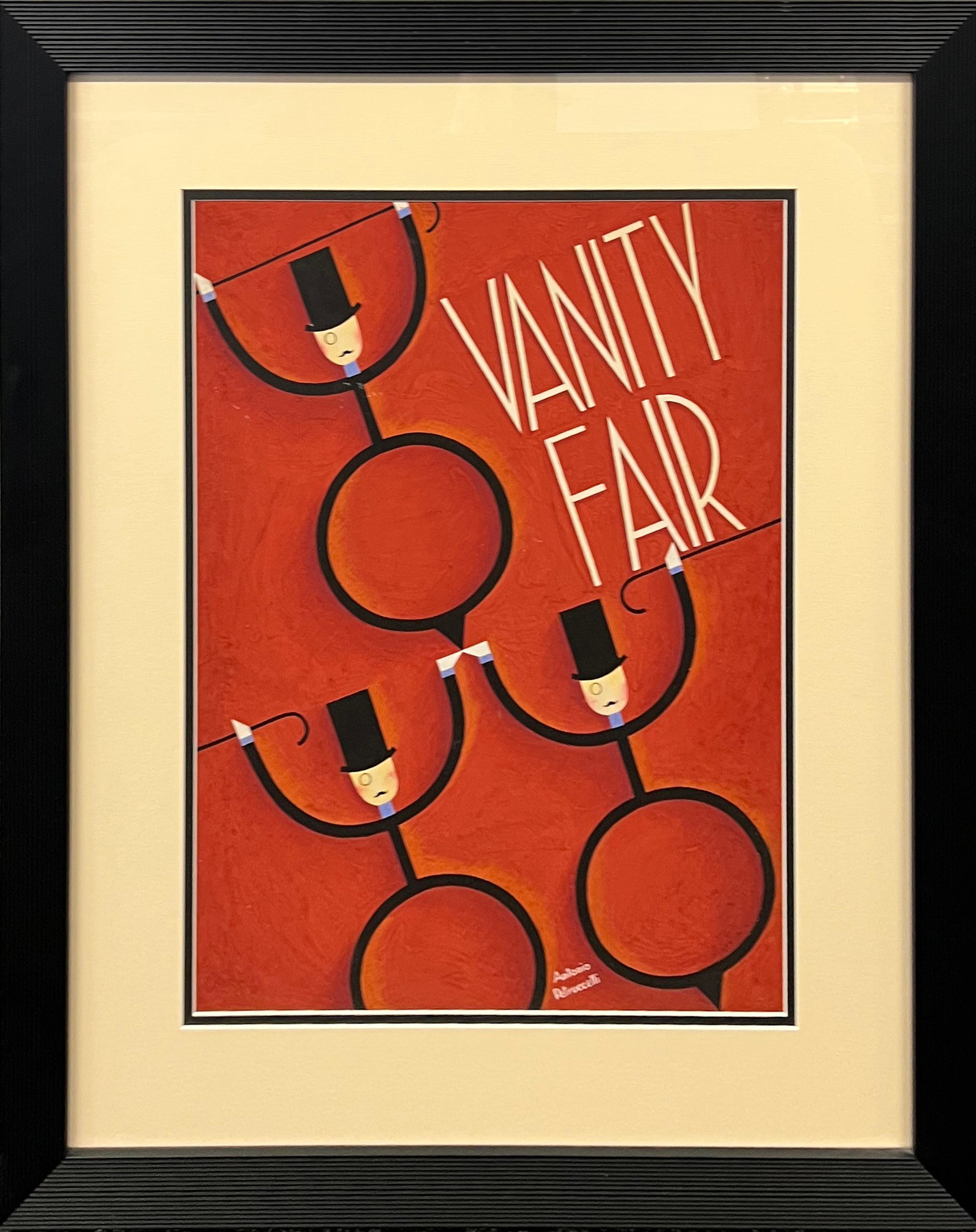 Pintura original. Propuesta de ilustración para Vanity Fair. Art Déco Moderno Años 30 - Painting de Antonio Petruccelli
