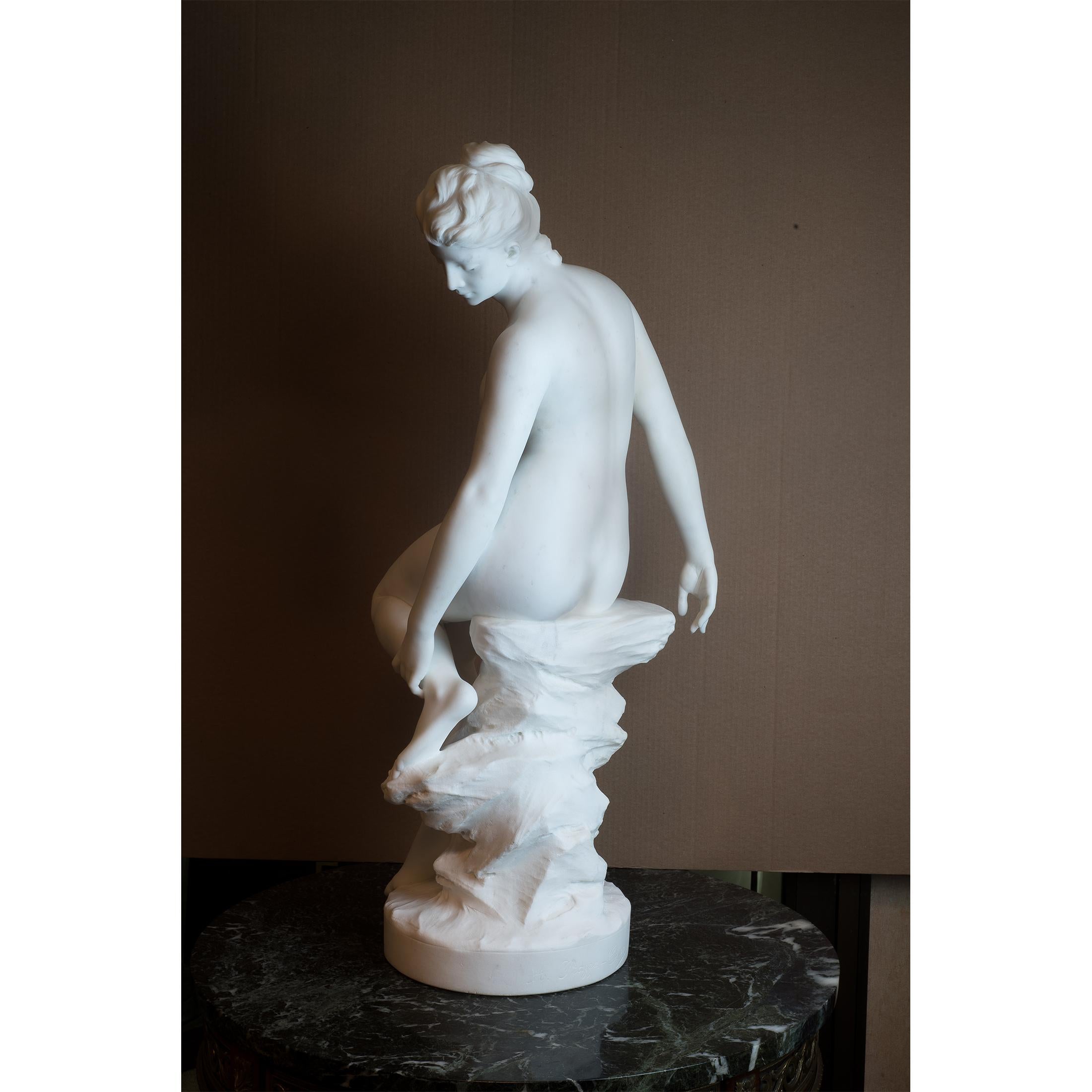 Female Figural Nude White Carrara Marble by Antonio Piazza 2