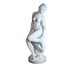 Female Figural Nude White Carrara Marble by Antonio Piazza