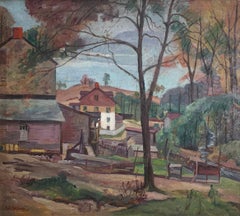 Antonio Martino, Clifton Houses, Oil on Canvas, 1929
