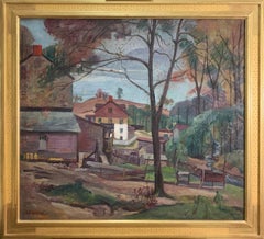 Antonio Martino, Clifton Houses, Oil on Canvas, 1929