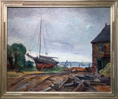 Antonio Martino, Repair Yard, Oil on Canvas, 1925