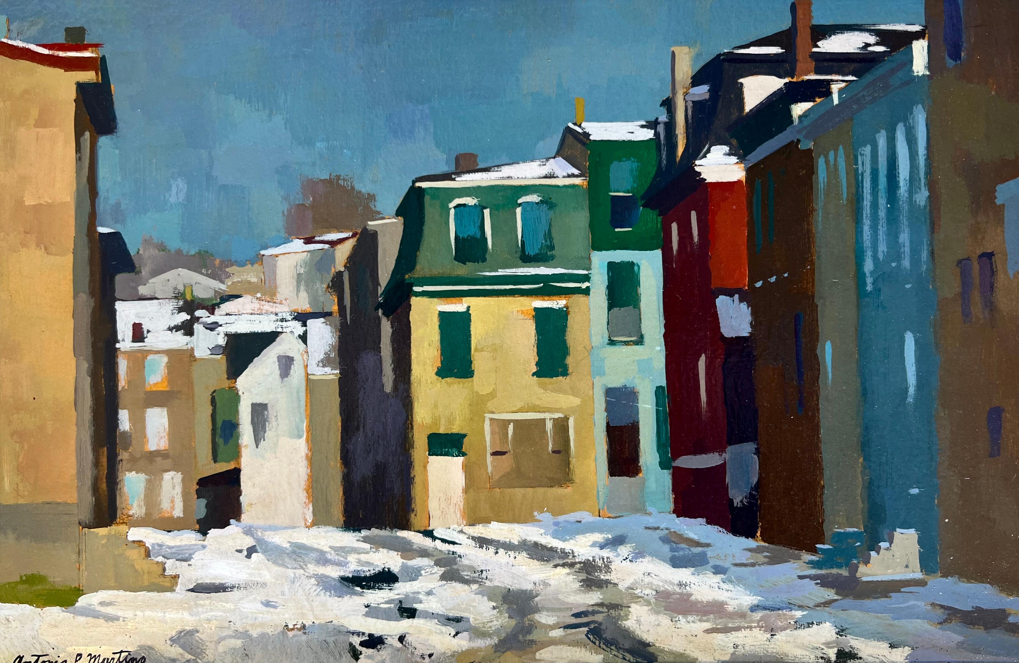 Gennaio in città - Painting Impressionismo americano di Antonio Pietro Martino
