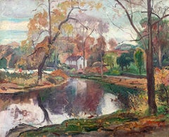 Reflections, American Impressionist Landscape, Regional Scene, Delaware River