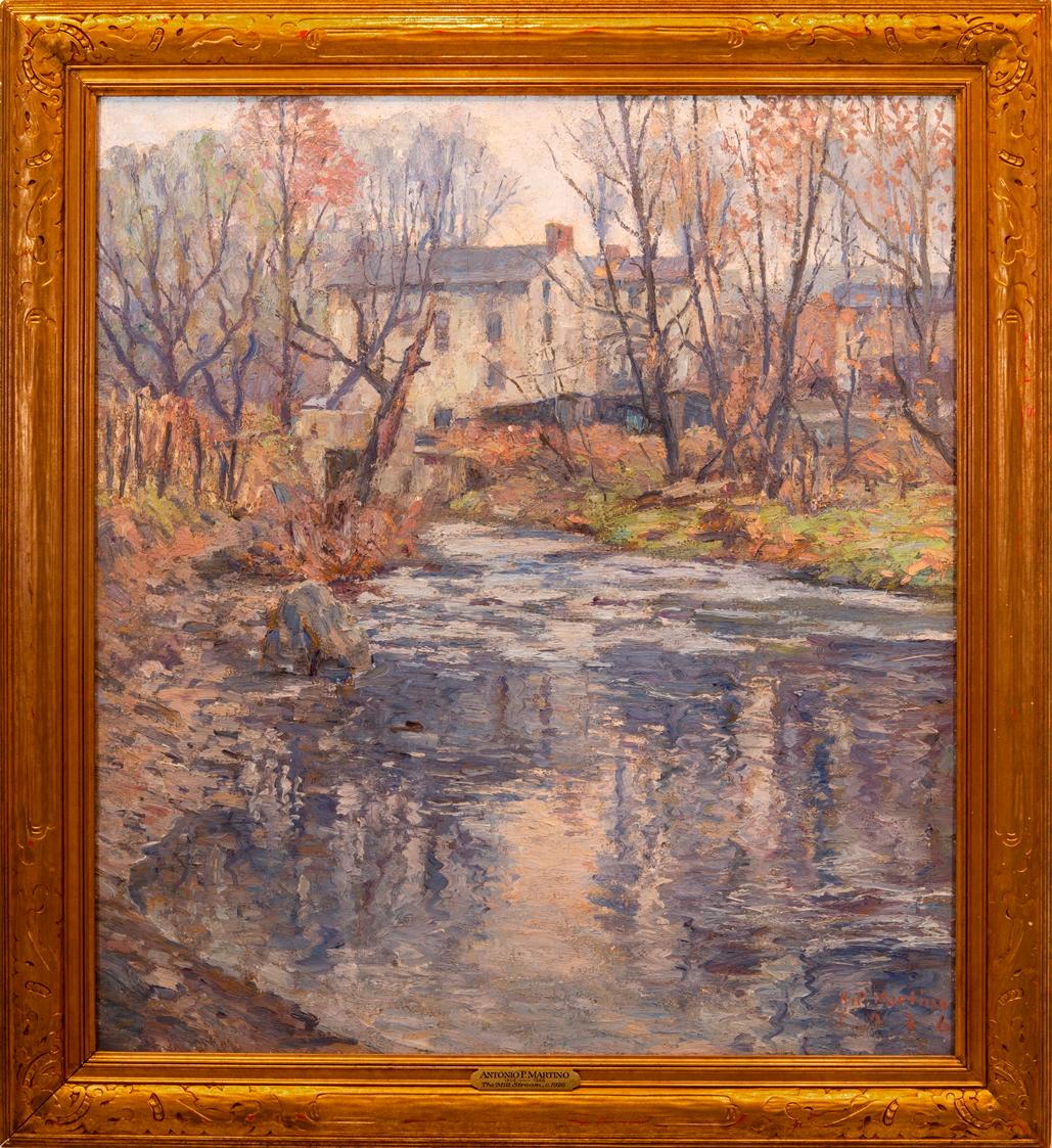 Antonio Pietro Martino Landscape Painting - "The Mill Stream"