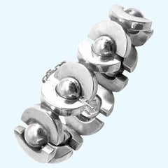 Antoñio Pineda 970 std Silver Mid Century Modernist Bracelet C.1970