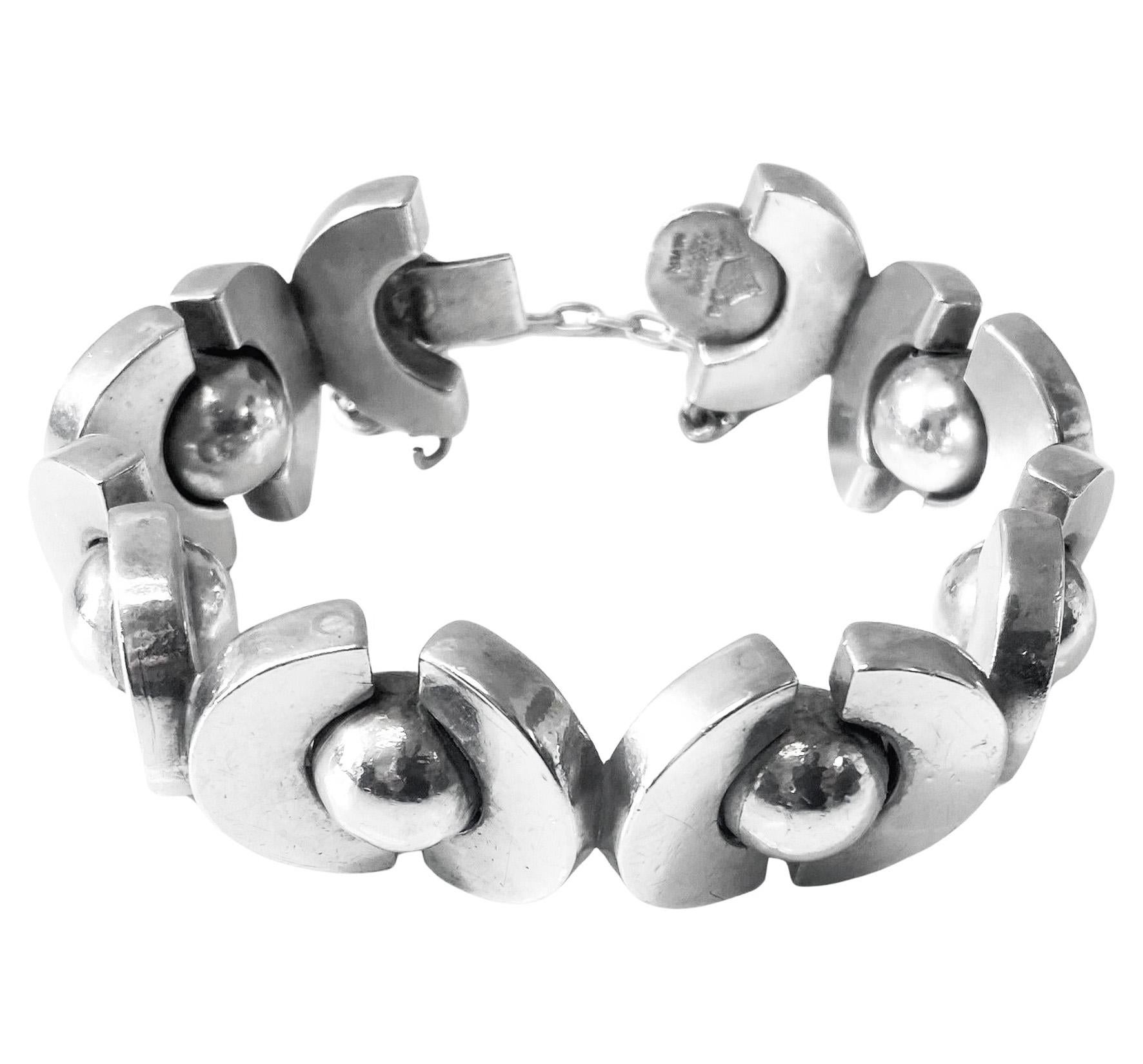 Antoñio Pineda 970 std Bracciale Modernista del Mid Century in argento C.C. In condizioni buone in vendita a Toronto, ON