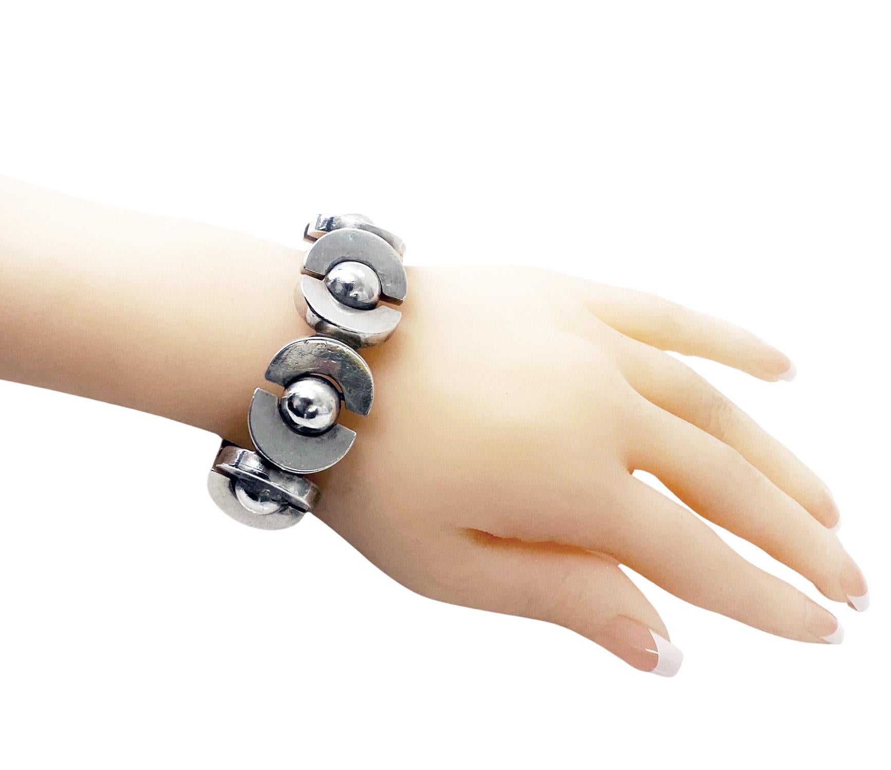 Antoñio Pineda 970 std Bracciale Modernista del Mid Century in argento C.C. in vendita 1