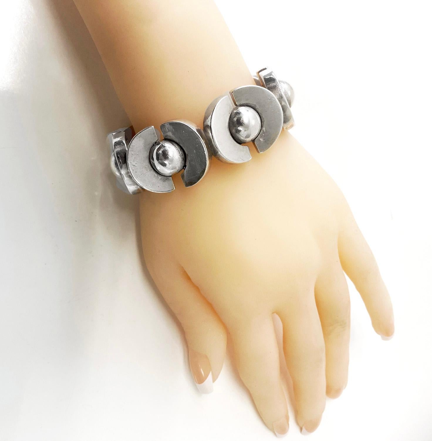 Antoñio Pineda 970 std Bracciale Modernista del Mid Century in argento C.C. in vendita 2