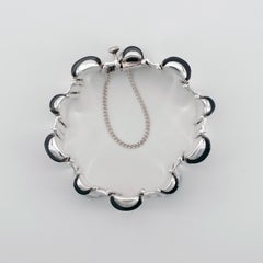 Antonio Piñeda Bracelet in Silver and Onyx, circa 1953, Rare