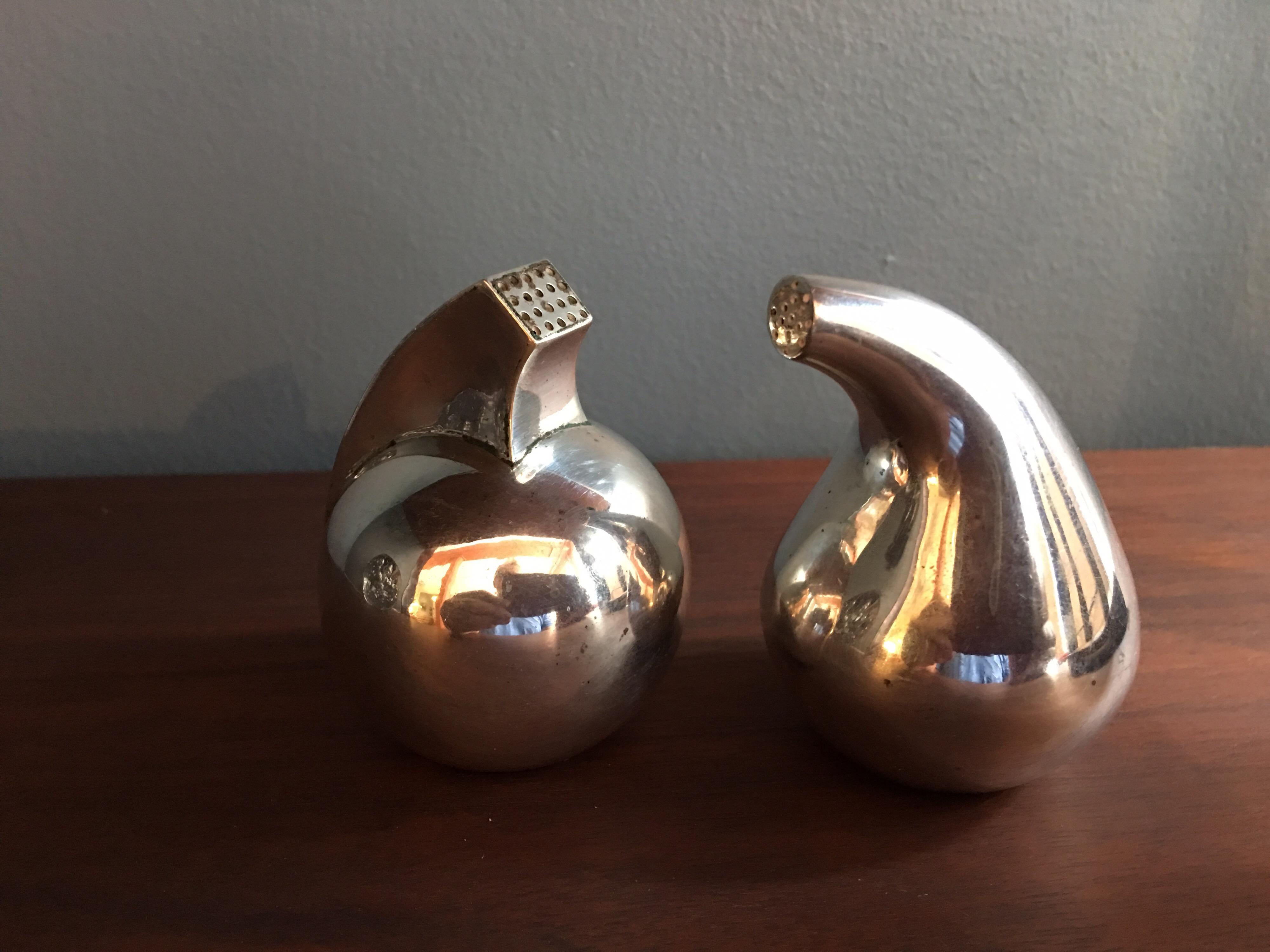 Mid-Century Modern Antonio Pineda Mexican 925 Silver Salt and Pepper