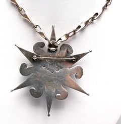 Antonio Pineda Onyx Sunburst Necklace/ Brooch