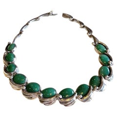 Retro Antonio Pineda Silver Aventurine Quartz Necklace