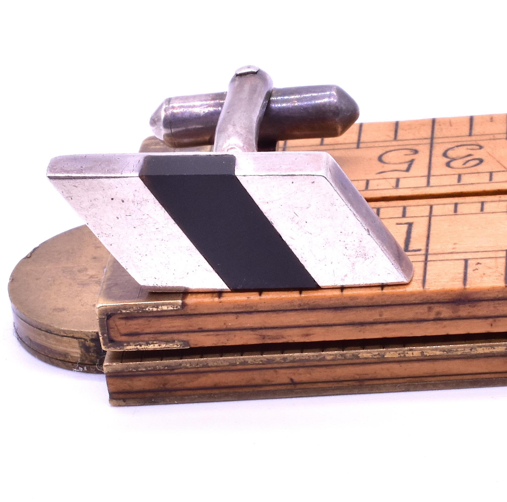 Antonio Pineda Boutons de manchette en argent sterling et onyx rectangulaire, vers 1950 en vente 3