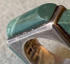Antonio Pineda Sterling Silver and Green Hardstone Ring