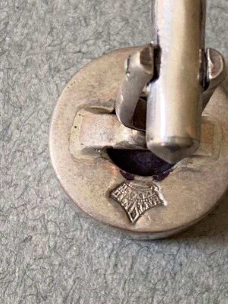 Antonio Pineda Boutons de manchette en argent sterling et saphir synthétique en vente 1