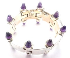 Antonio Pineda Taxco Amatista Pulsera de eslabones de plata de ley