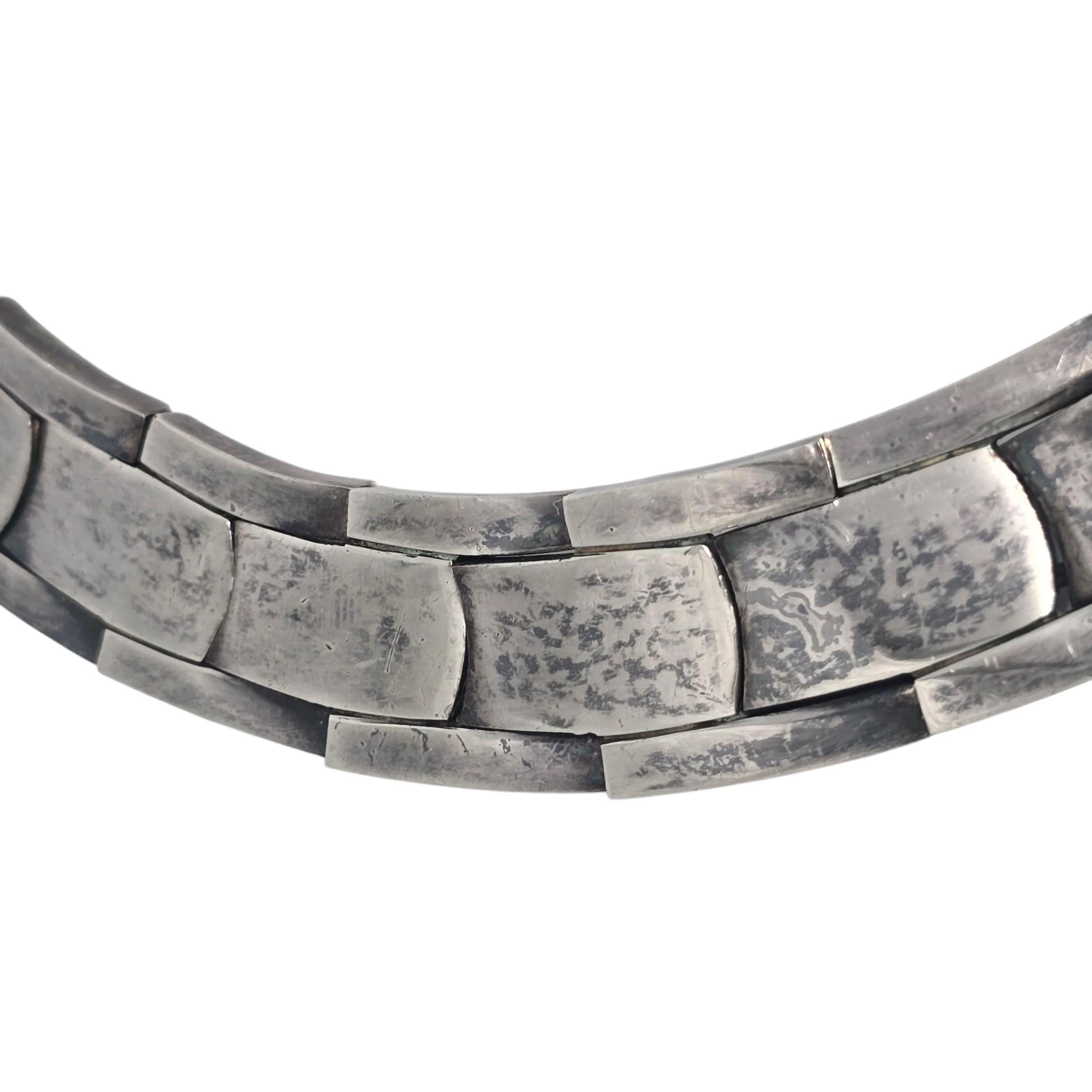 Antonio Pineda Taxco Mexico 970 Pannello d'argento Sterling Link Collana 22485 in vendita 2