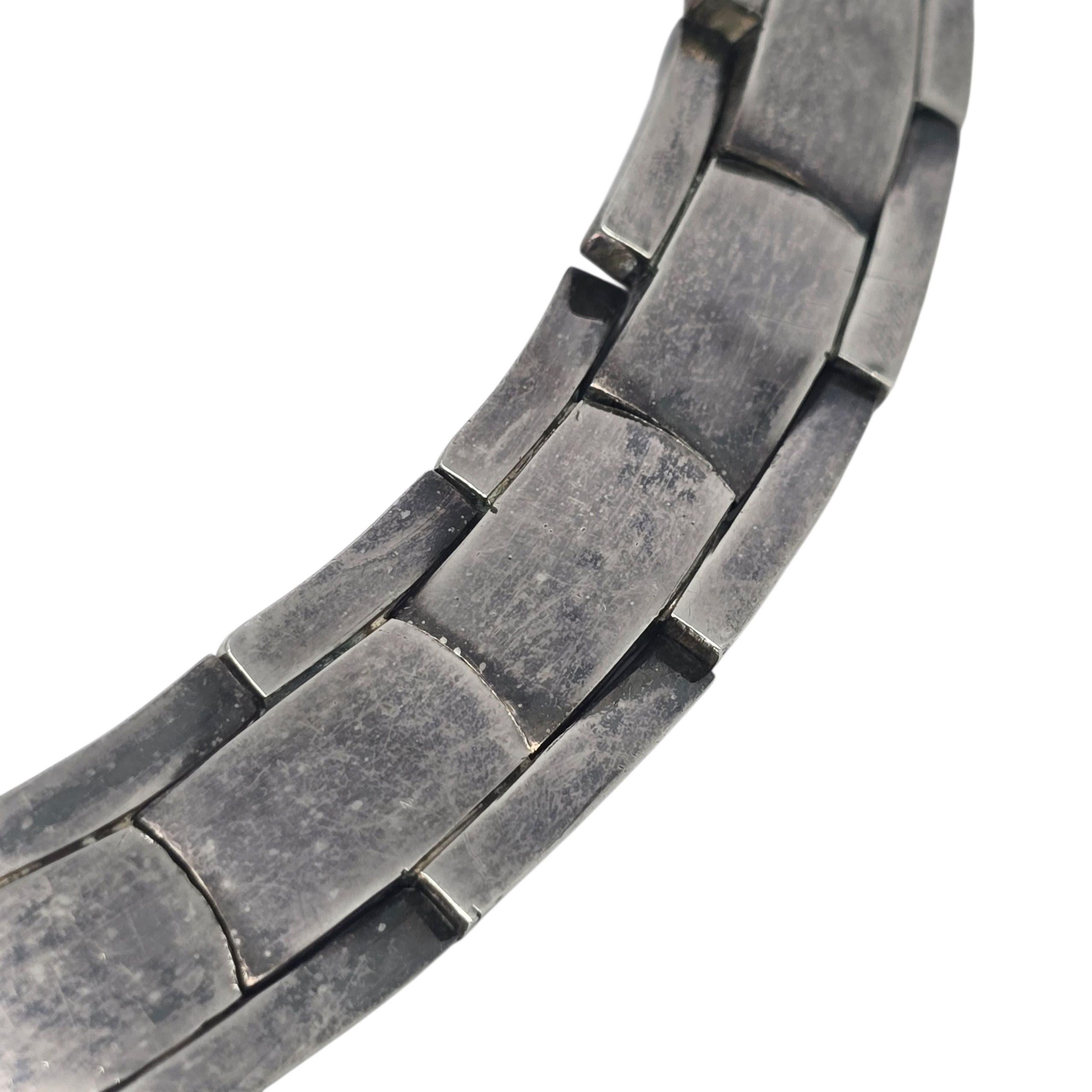 Antonio Pineda Taxco Mexico 970 Pannello d'argento Sterling Link Collana 22485 in vendita 3