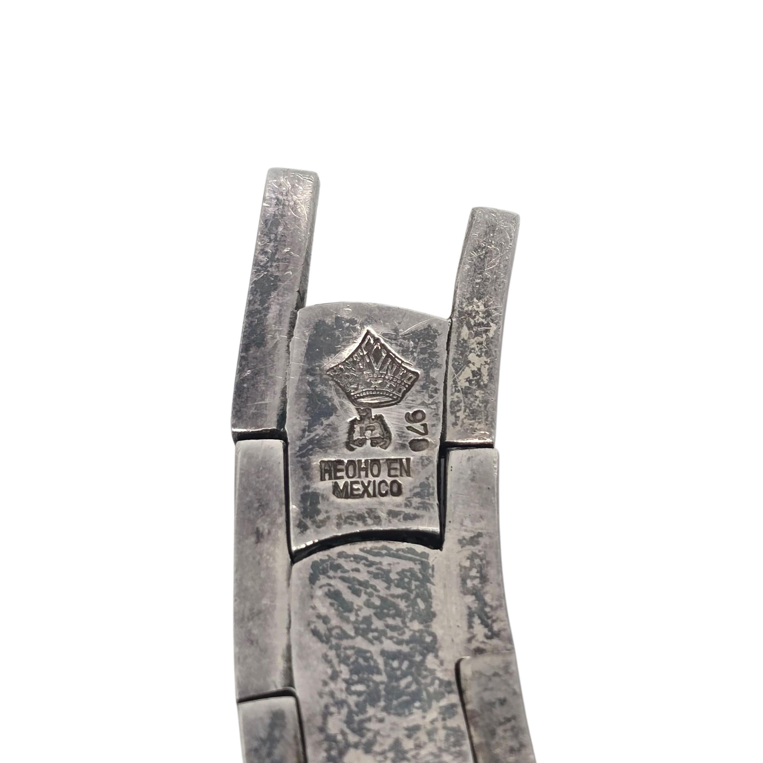 Antonio Pineda Taxco Mexico 970 Pannello d'argento Sterling Link Collana 22485 in vendita 4