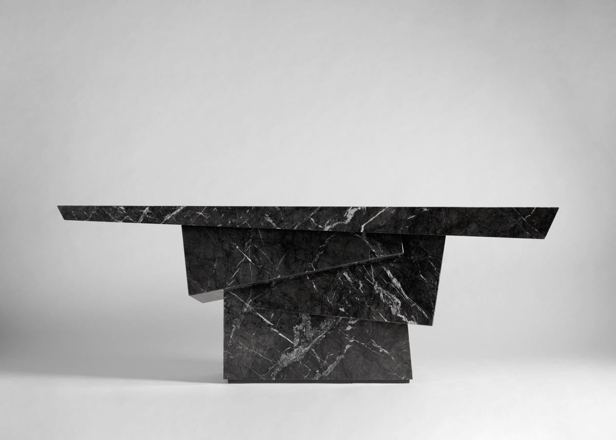 North American Antonio Pio Saracino, Pyrite, Contemporary Marble Console, US, 2022 For Sale