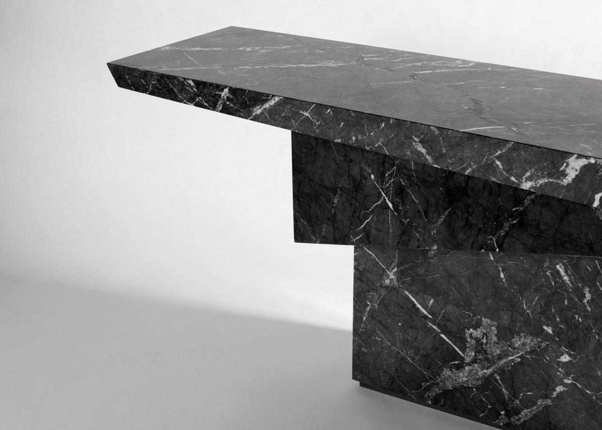 Marbre Antonio Pio Saracino, Pyrite, console contemporaine en marbre, US, 2022 en vente