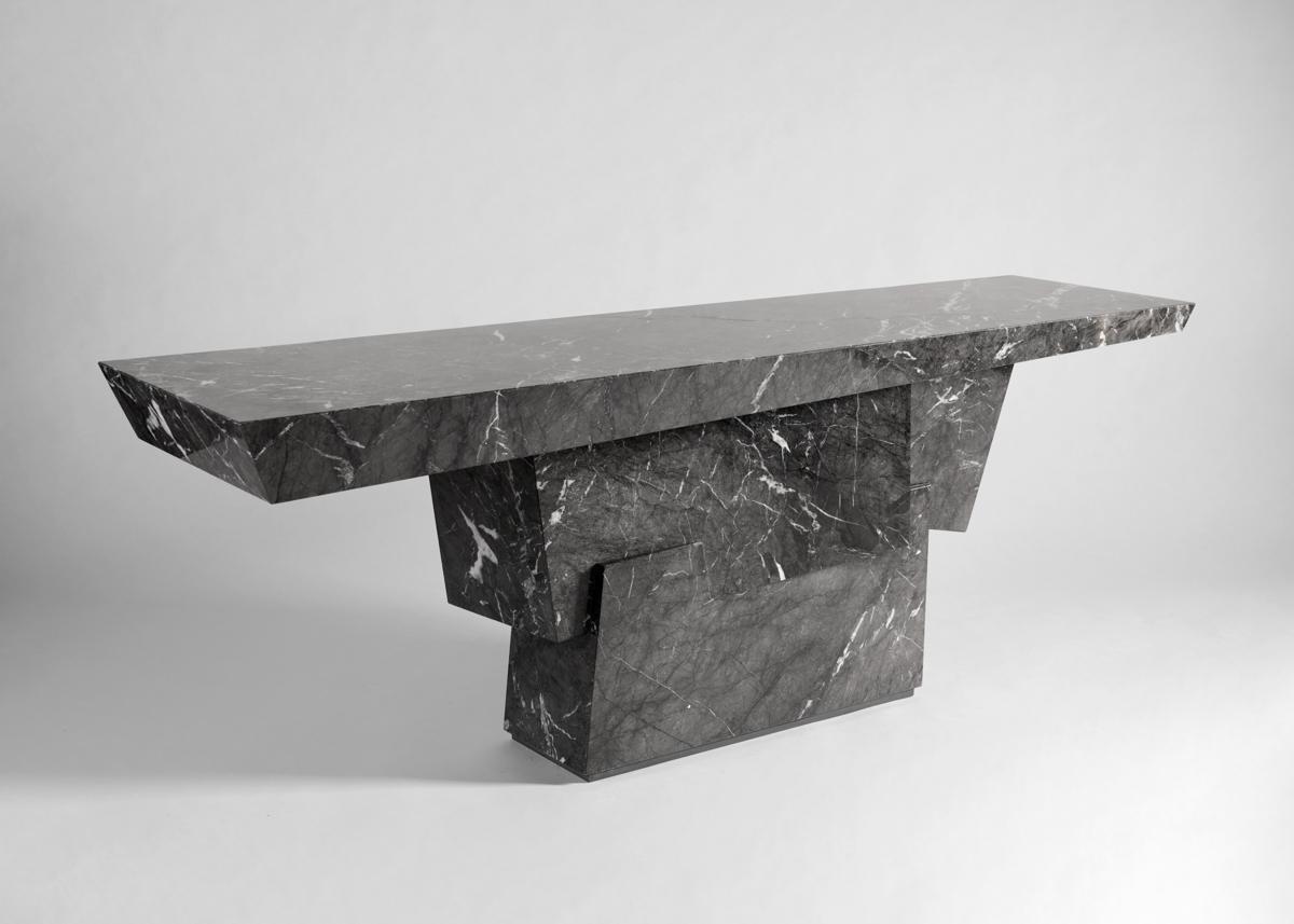 Antonio Pio Saracino, Pyrite, console contemporaine en marbre, US, 2022 en vente 1