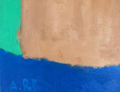 Pittura astratta espressionista spagnola con fiori rossi, acrilico su tela, 1996