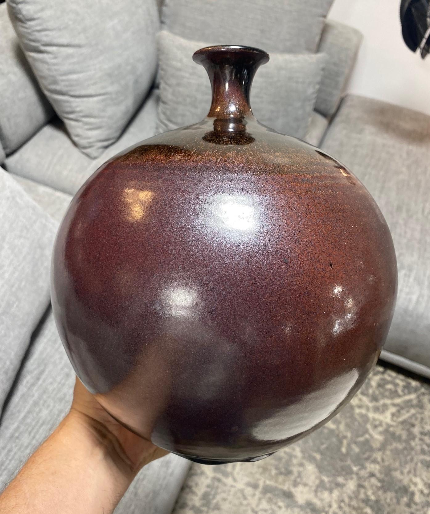 Antonio Prieto Signed Mid-Century Modern California Studio Pottery Large Vase For Sale 7