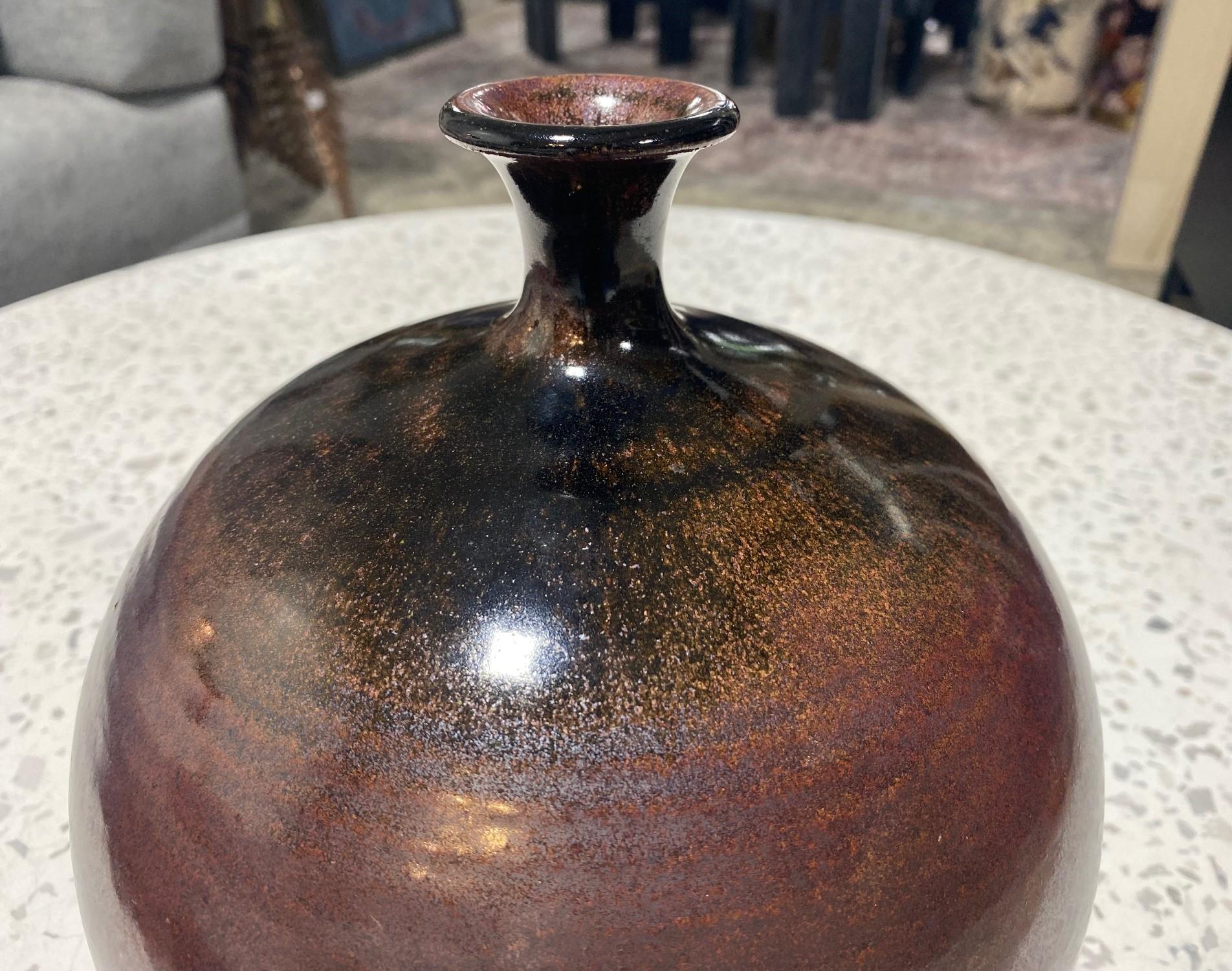 American Antonio Prieto Signed Mid-Century Modern California Studio Pottery Large Vase For Sale