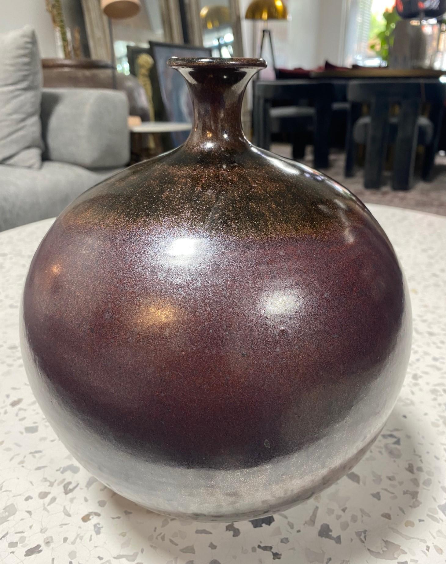 20th Century Antonio Prieto Signed Mid-Century Modern California Studio Pottery Large Vase For Sale