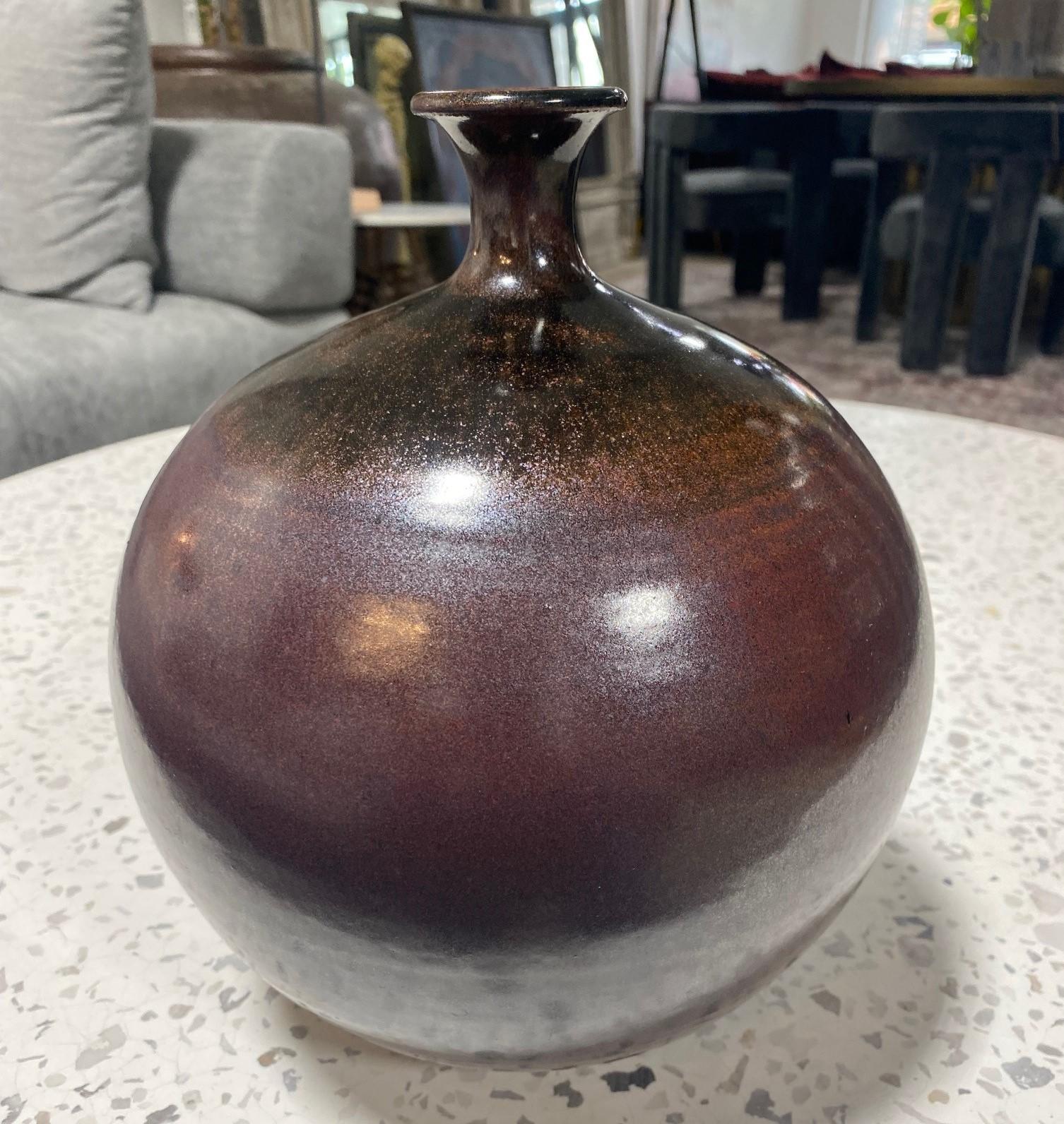 Antonio Prieto Signed Mid-Century Modern California Studio Pottery Large Vase For Sale 1