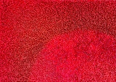 Tantra 14: minimalist abstract spiritual mandala sculpture painting, red circle